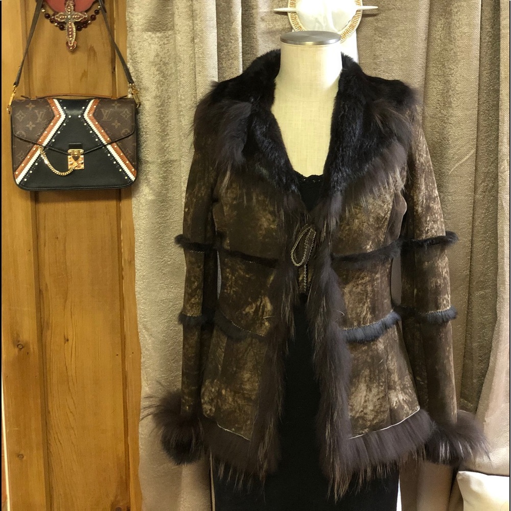 Rabbit And Leather/Suede Jacket